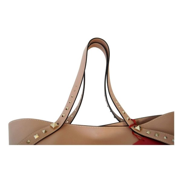 VALENTINO GARAVANI LOVESTUD CALFSKIN LEATHER TOTE - Picture 3 of 8